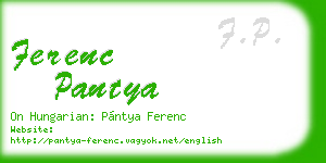 ferenc pantya business card
